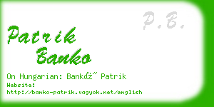 patrik banko business card